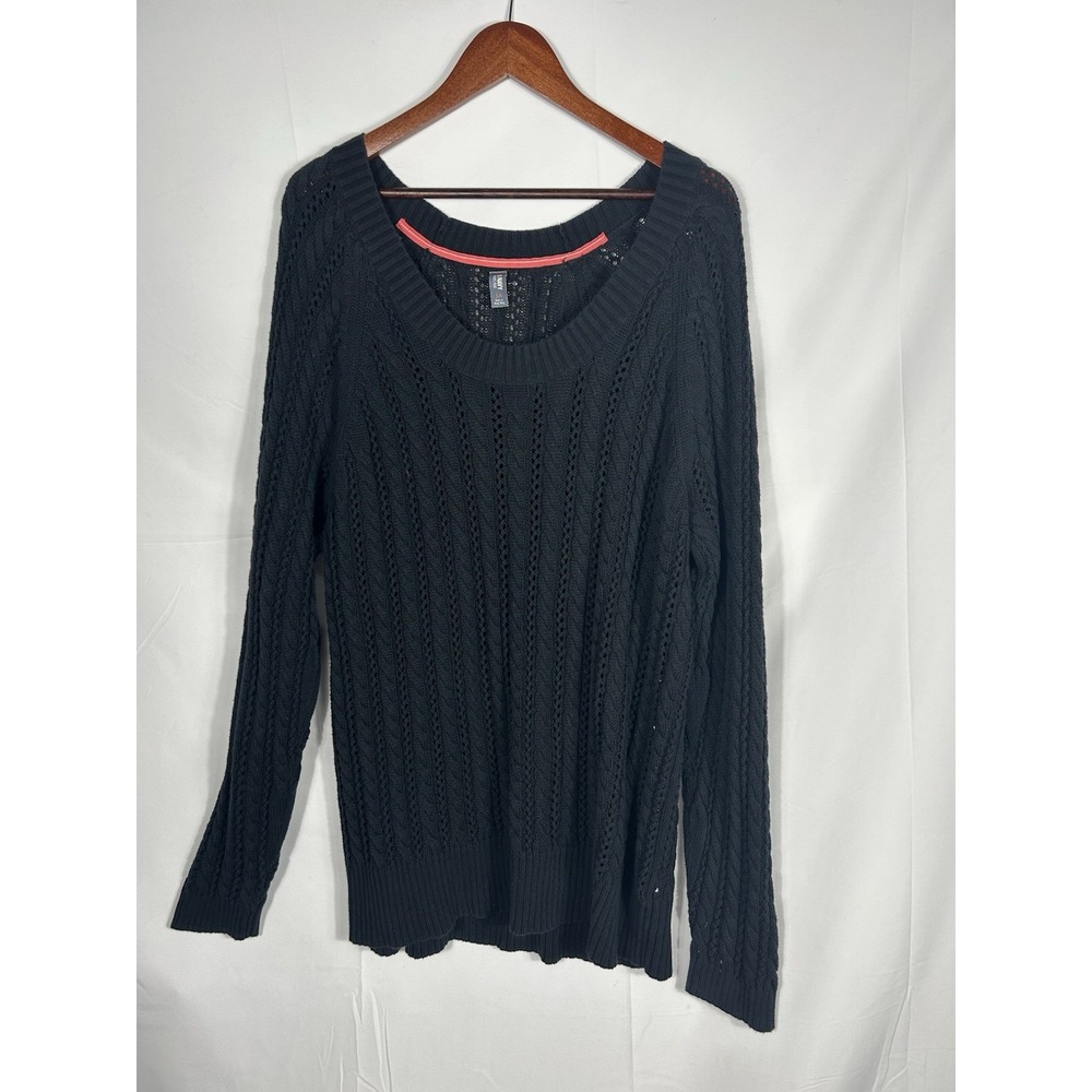 Vintage Old Navy Y2K Open Cable Knit Sweater Size 3X Preppy Fisherman‎ Coastal